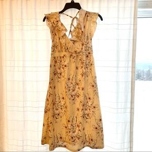 H&M yellow print maternity dress